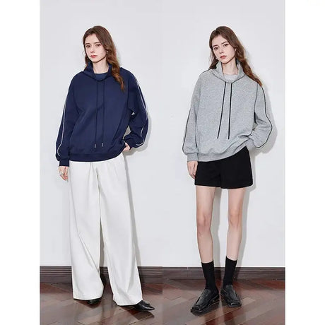 TOYOUTH Women Hoodies Sweatshirt 2025 Spring New Hooded Drawstring Long Sleeve Pullover Sports Casual Tops - Lootquake