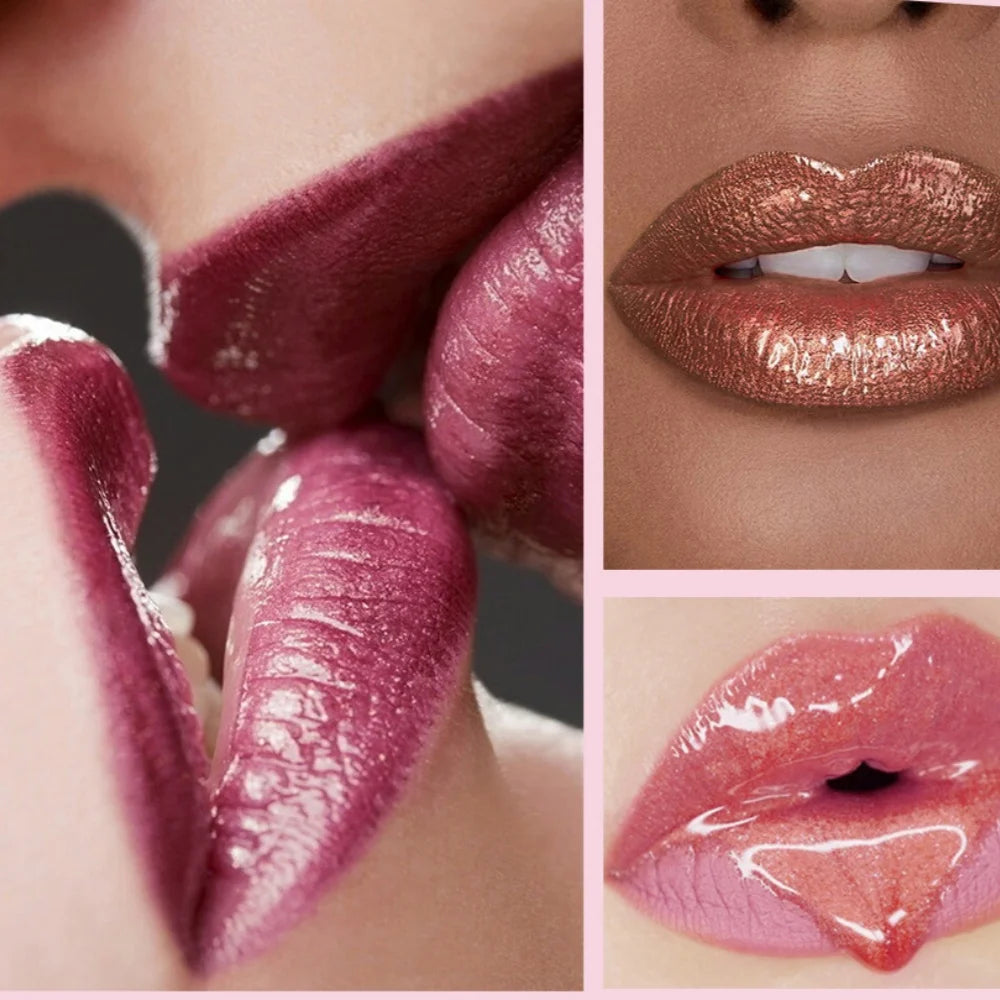 6 Colors Chameleon Lip Gloss Long Lasting Waterproof Non Stick Cup Sweat Proof Pearl Shine Lipstick For Women  makeup Cosmetics