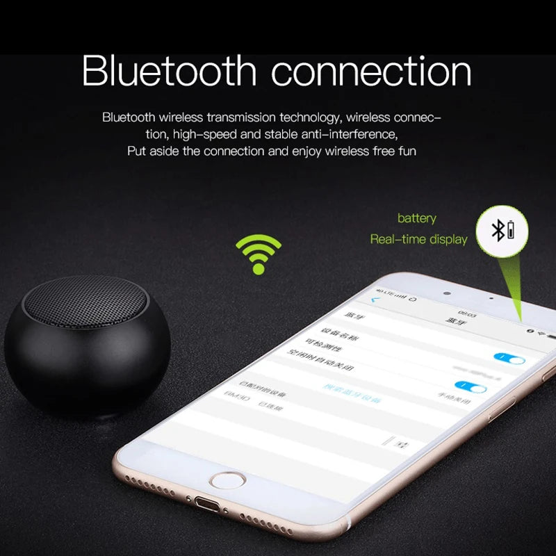 Altavoces inalámbricos Bluetooth TWS manos libres, altavoz portátil para teléfono celular, pequeño subwoofer, caja de sonido de graves, mini caja de sonido de metal