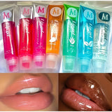 6pcs Fruit Moisturizing Lip Gloss Oil,Transparent Lipstick,Ve, Rosehip,Argan,Peppermintaloe,Coconut Flavor Lip Gel,Long Lasting