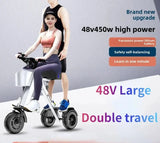 48V light folding double electric vehicle portable small lightweight mini three-wheeled electric scooter P