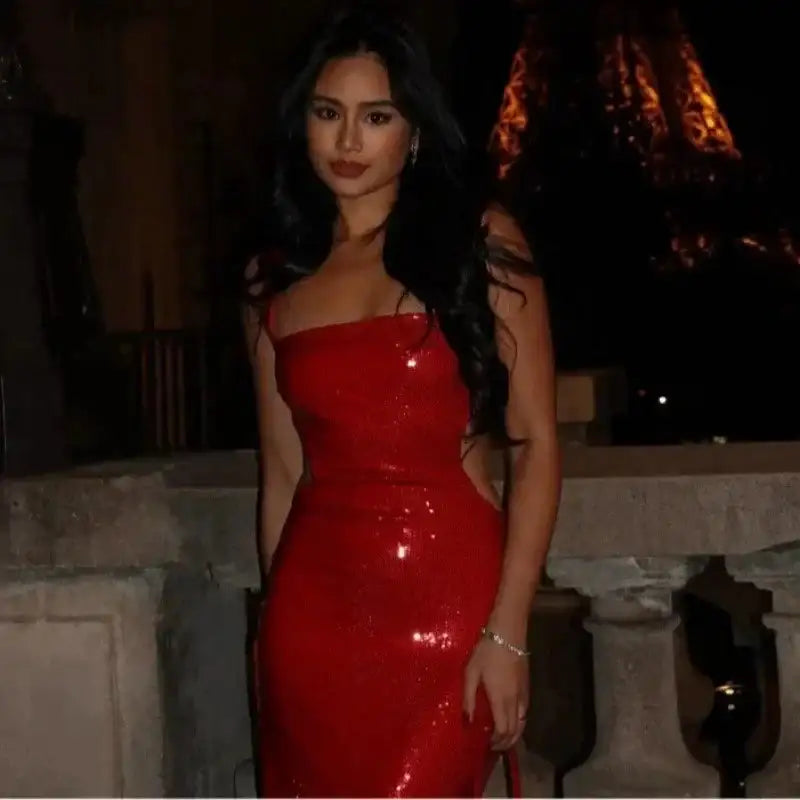 Women's Dresses Fashion Summer Suspender Backless Glitter Long Dress for Women - Lootquake
