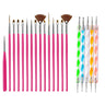 5/20Pcs Nail Art Brush Design Tip Painting Drawing Carving Dotting Pen FlatFan Liner Acrylic Gel UV Polish Manicure Tools