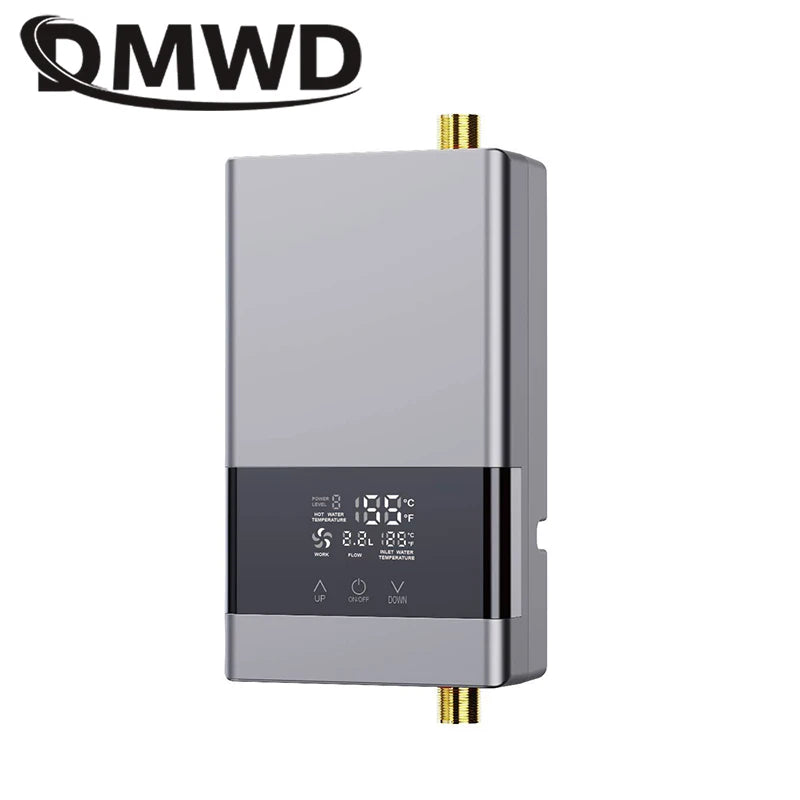 Calentador de agua eléctrico instantáneo sin tanque, control remoto, grifo de cocina, grifo de baño, ducha, ajuste de temperatura