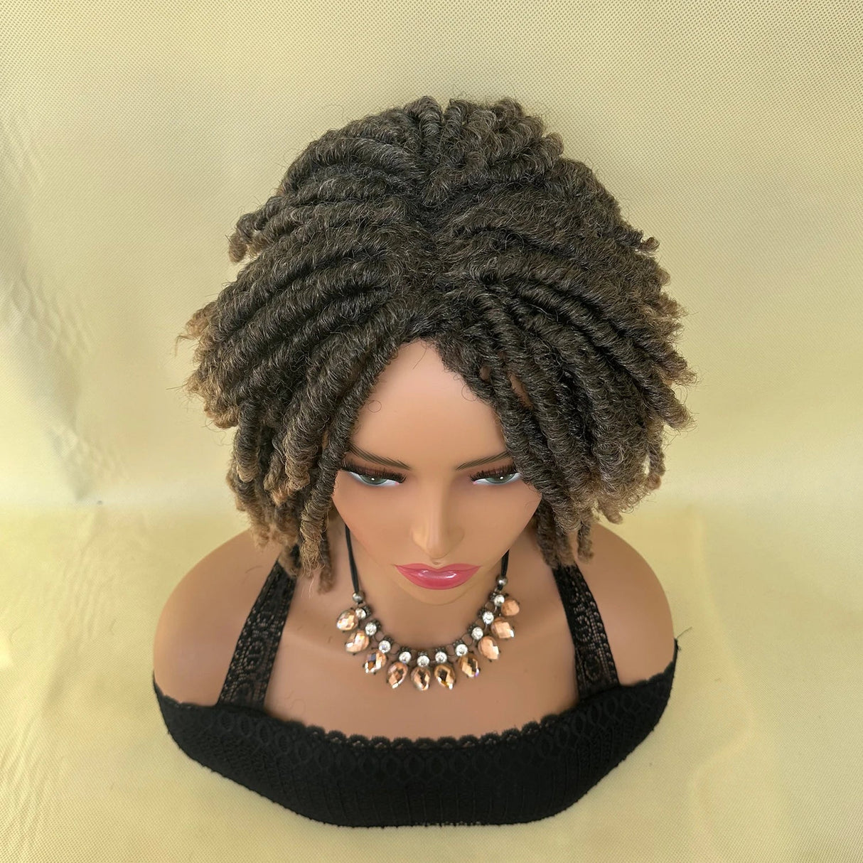 Afro Bob Faux Locs Wig | Crochet Twist Braids | Short Dreadlocks Wig | Synthetic Braided Wig