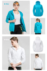 Camping Waterproof Jacket Men Women Windbreaker Men Raincoat Rain Jacket Men Waterproof Hiking Climbing Clothes Sun Protection - Lootquake