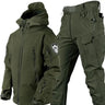 5XL Shark Skin Soft Shell Autumn and Winter Plush Thickened Mountaineering Tactics Training Breathable Windproof Charge Suit - Lootquake
