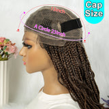34" Full Lace Knotless Braided Wig with Baby Hair | Synthetic Lace Front Wig for Black Women | Long Braids