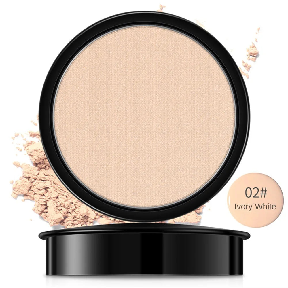 Pressed Powder Waterproof Long-lasting Full Coverage Face Compact Setting Powder Makeup Foundation Oil Control Cosmetics
