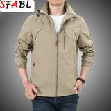 Outdoor Waterproof Jacket Men Breathable Quick Dry Hooded Jacket Coat Windbreaker Jacket Men Multi-Pockets Summer Windbreaker - Lootquake