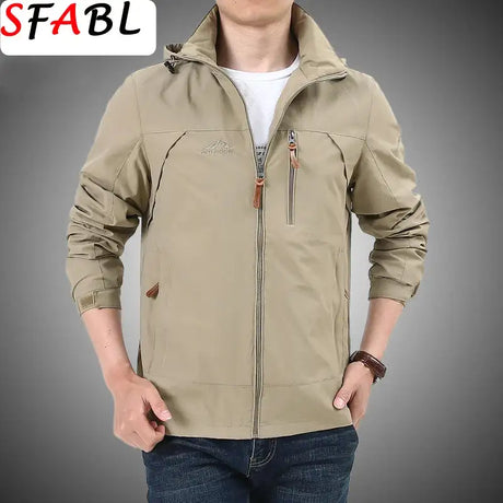 Outdoor Waterproof Jacket Men Breathable Quick Dry Hooded Jacket Coat Windbreaker Jacket Men Multi-Pockets Summer Windbreaker - Lootquake