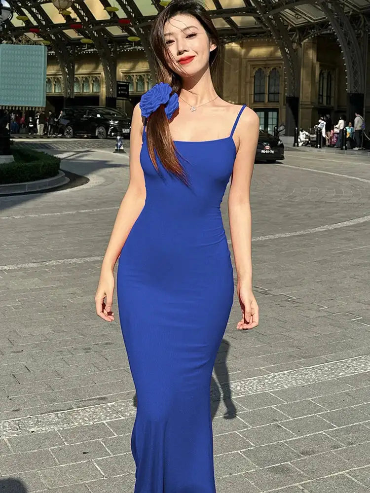 Dulzura Women 2025 Summer Party Club Evening Streetwear Bodycon Beach Basic Black Long Dress Wholesale Items For Business D22775 - Lootquake