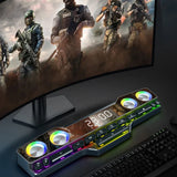 Barre de son sans fil Bluetooth pour jeux vidéo, USB, stéréo 3D, caisson de basses, FM, horloge, barre de son intérieure, haut-parleur pour ordinateur, offre spéciale