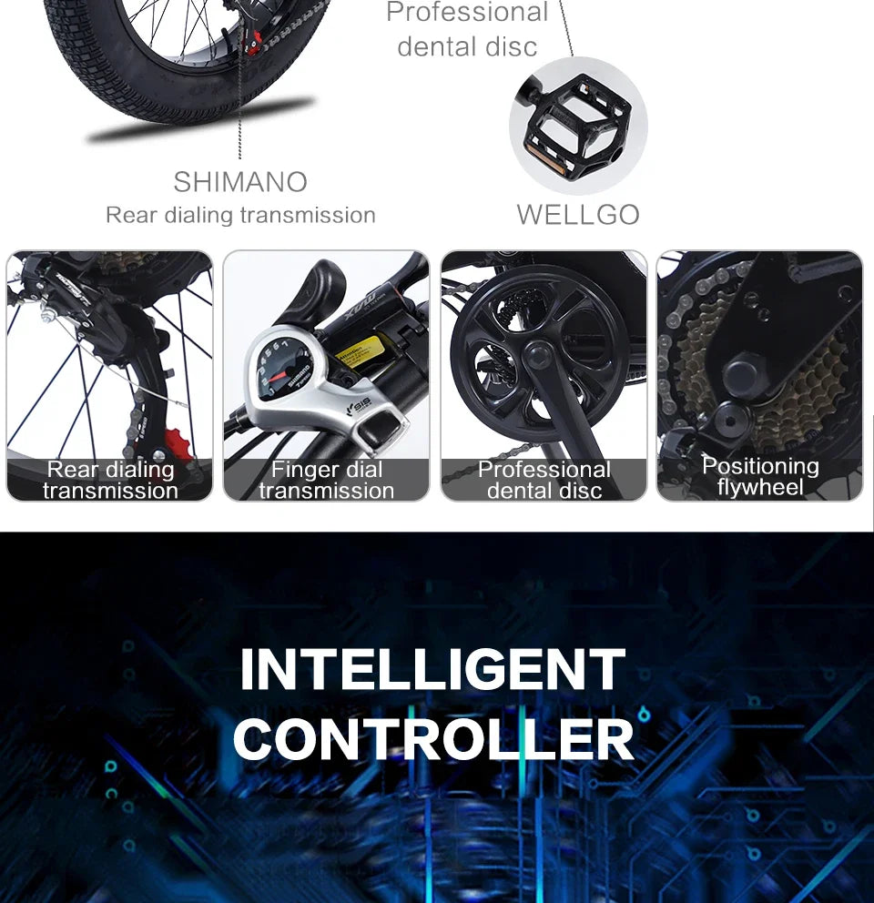 Bicicleta eléctrica AKEZ de 18 Ah, 1500 W, 48 V, para adultos, de 20 pulgadas, con freno hidráulico de aceite.