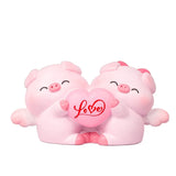Crafts Resin Couple Piggy Ornament Cute Cartoon Pig Statue Creative Lovely Animal Sculpture Office
