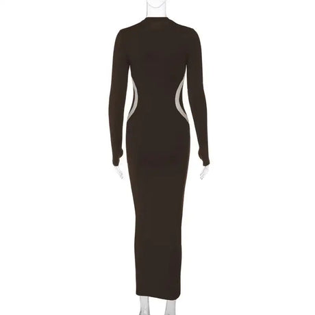 Hawthaw Women 2023 Autumn Winter Long Sleeve Party Club Streetwear Bodycon Black Long Dress Wholesale Items For Business - Lootquake