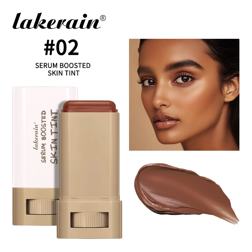 Base de maquillaje en barra, bálsamo, suero, potenciador del tono de la piel, base de maquillaje en barra, suave, voluminizador, alta cobertura, base de maquillaje en barra bronceadora de viaje.