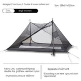 Tienda de campaña para acampar y hacer senderismo al aire libre, sin varillas, de nailon 15D, con pirámide doble A y revestimiento de silicona de doble cara, ASTA GEAR Yun Chuan
