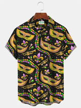 2024 Men's Mardi Gras Shirt 3D Print Short Sleeve Casual Shirts Streetwear Loose Plus Size Mens Hawaiian Shirts Tops T-Shirt - Lootquake