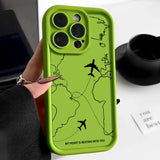 Airplane Route Pattern Phone Case For iPhone