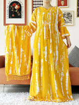 Vestido largo Abaya de algodón suelto de manga larga con estampado dashiki africano de nuevo estilo para mujer, vestido informal de verano