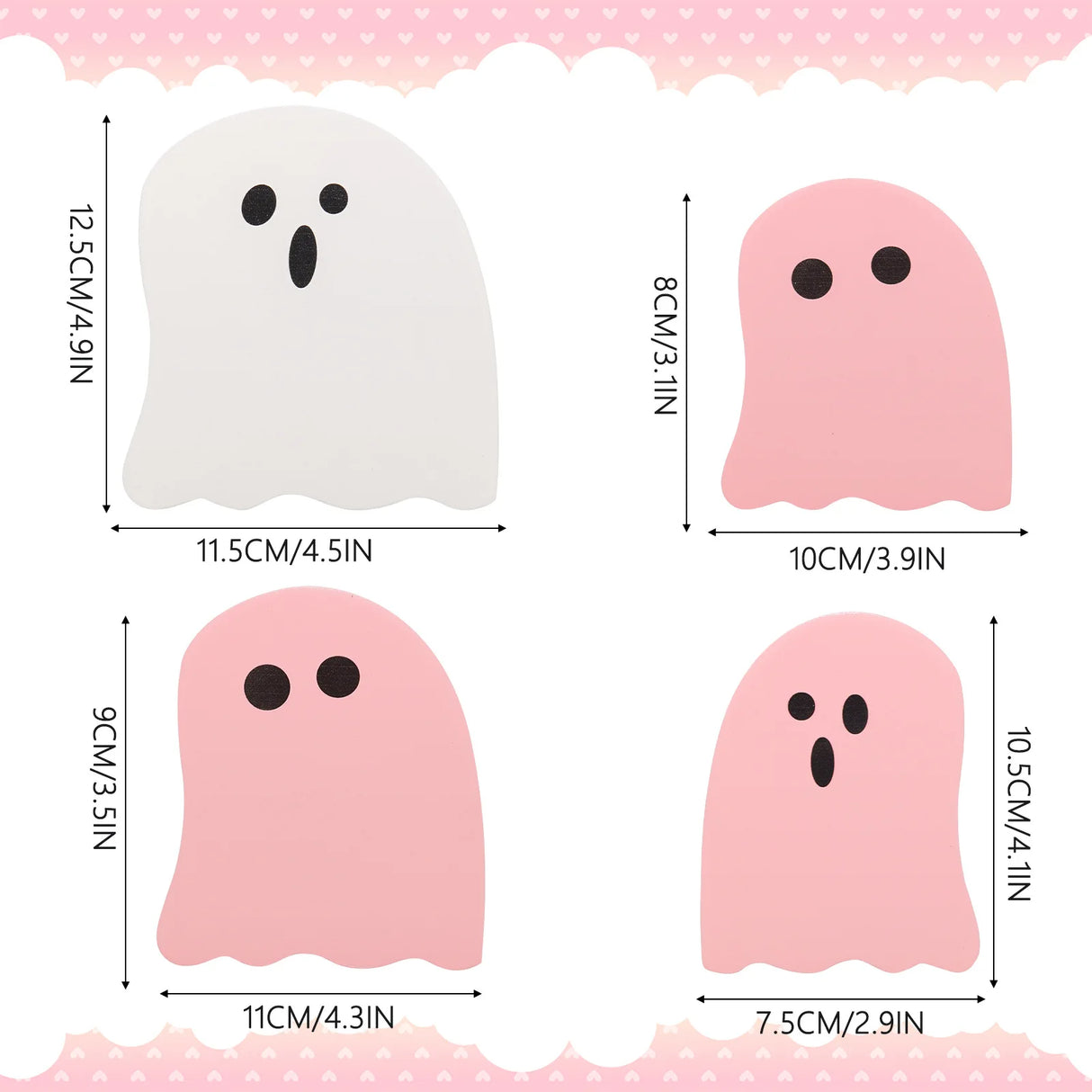 4PCS Wooden Desktop Ornaments Halloween Decoration Creative Funny Ghosts Halloween Party Home Decor Statue Gift