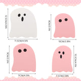 4PCS Wooden Desktop Ornaments Halloween Decoration Creative Funny Ghosts Halloween Party Home Decor Statue Gift