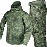 5XL Shark Skin Soft Shell Autumn and Winter Plush Thickened Mountaineering Tactics Training Breathable Windproof Charge Suit - Lootquake