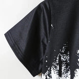 Boys' Summer Set: Cool Black & White Round-neck T-shirt with Slanted Pocket, Paired with Matching Shorts for Casual Play. - Lootquake