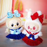 17cm Labubu Clothes V1 Labubu Cute Sailor Uniform Vinyl Doll Labubu Beautiful Cute Kit  Accessories Sitting Party Gifts
