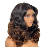 250% Density Ombre Blonde 1B/4 Brazilian Loose Wave 13x4 HD Transparent Lace Frontal Wig - Glueless