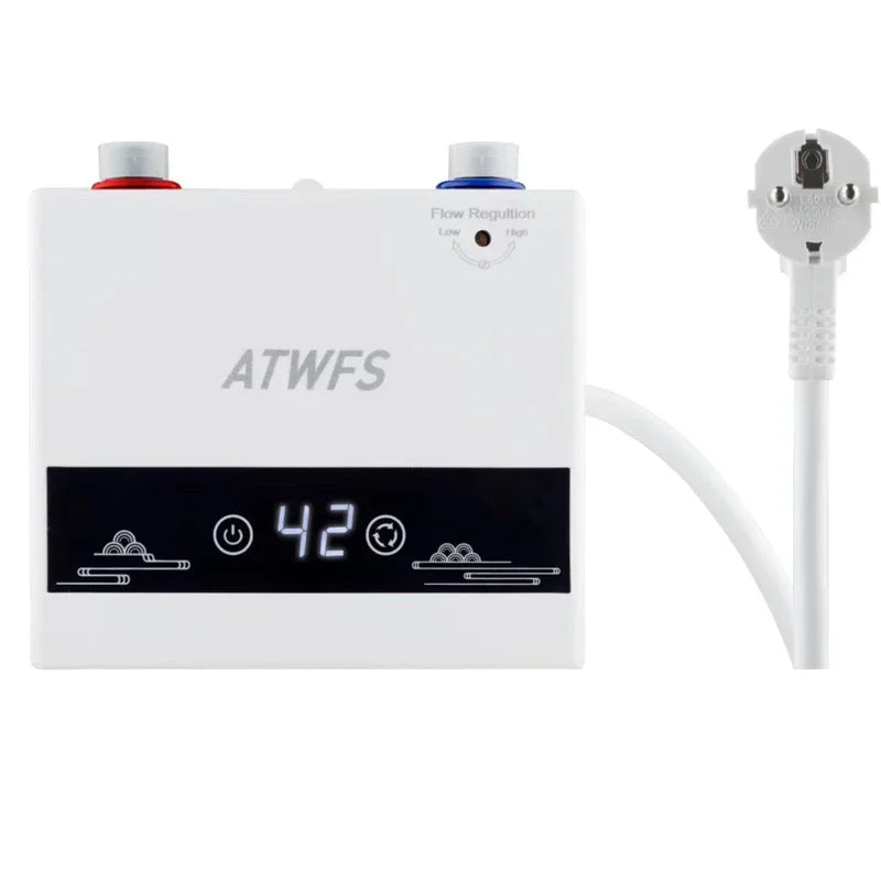 Calentador de agua instantáneo ATWFS de 220 V y 4600 W, calentador eléctrico portátil para baño, ducha y cocina.