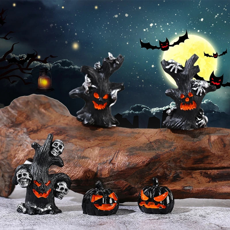 Halloween Micro Landscape Scene Decoration Accessories Tree Demon Ghost Pumpkin Skull Party Supplies Home Party Ornament Terror