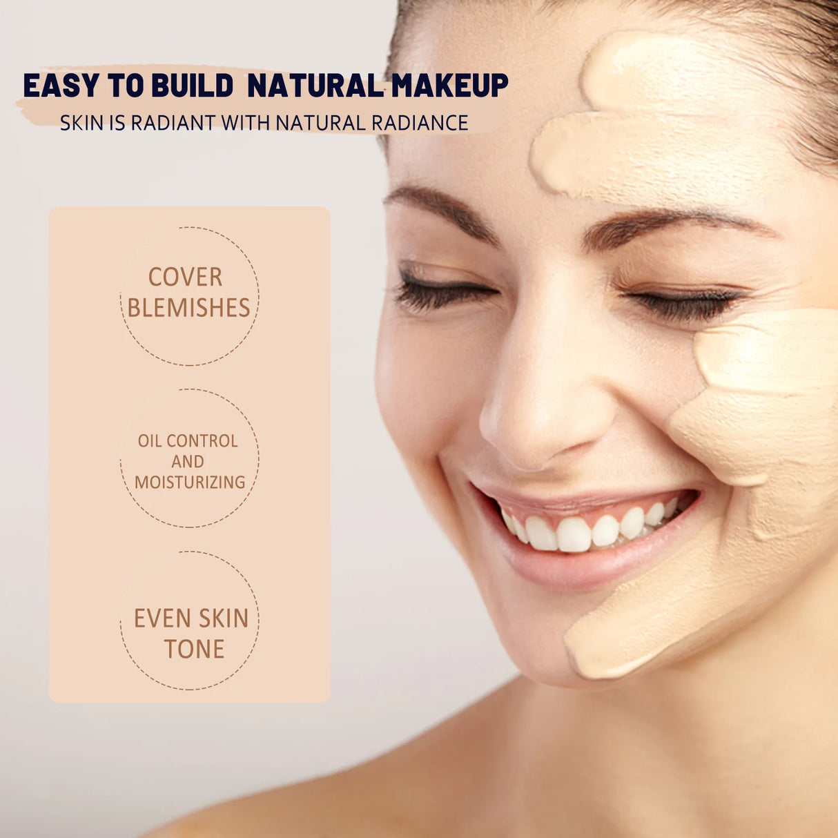Crema de base CC, hidratante natural, resistente al agua, iluminadora, corrector, cobertura, control de grasa y manchas, maquillaje duradero.