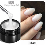BORN PRETTY 60/30 ml Gel de extensión de uñas de gelatina dura Esmalte de uñas de gel Uñas francesas Nude Rosa Blanco Transparente Suministros de uñas Gel para extensión