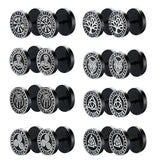 Gothic Norse Viking Runes Stud Earrings for Men Boys,Rock Punk Stainless Steel Valknut Wolf Head Compass Celtic Knot Earrings - Lootquake