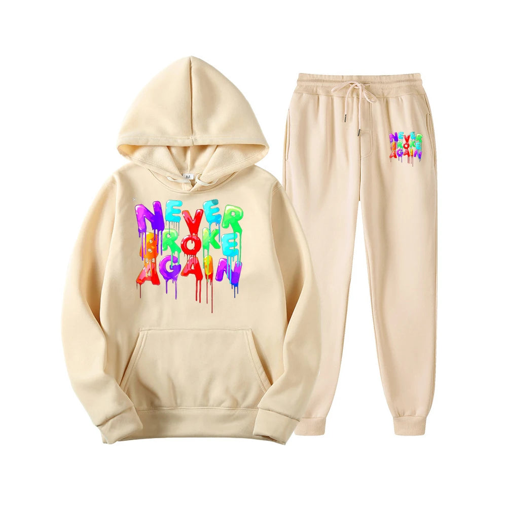 Youngboy Never Broke Again Hoodes 2PCS Sets Tracksuit Fashion Hip Hop Suit Sweatpants Men Women Hooded Sweatshirts Sport Pant - Lootquake
