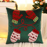 1 funda de almohada navideña con diseño de ciervo, guantes bordados de terciopelo, decoración navideña para sala de estar.
