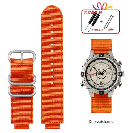 For TIMEX Tide Canvas Convex Strap Male Compass Bracelet T2N721 T2N720 TW2T76500 TW2T76300 Nylon Watchband 24*16MM Wristband - Lootquake