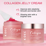 100ml KOEC Skincare Collagen Jelly Cream Hydrating Firming Smoothing Gel Hydrolyzed Collagen Niacinamide Squalane Plants Extract