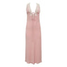 Y2K Chic Women Lace Trim Long Dress 90s Vintage Sexy V Neck Tie Up Backless Bodycon Elegant Lady Club Party Night Cocktail Dress