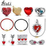 925 Silver Valentine's Day Snake Year Series Pendant Suitable for 925 Sterling Silver Original Women's Bracelet DIY Jewelry Gift - Lootquake