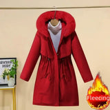 New In Coats & Jackets Women's Winter Padded Jacket Loose Casual Outerwears Fleece Hodded Windbreaker Elegant Office Lady's Coat