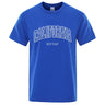 California West Coast Street Letter Tops Men Hip Hop Crewneck Tee Clothes T Shirt Summer Breathable T-Shirt Street Cotton Tshirt - Lootquake