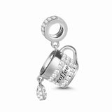 Dije de plata de ley 925 con forma de café, vino tinto, cafetera, copa de champán, compatible con pulseras colgantes originales, joyería DIY para mujer.