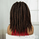 16" Knotless Box Twist Braids Wig | Full Lace | Baby Hair