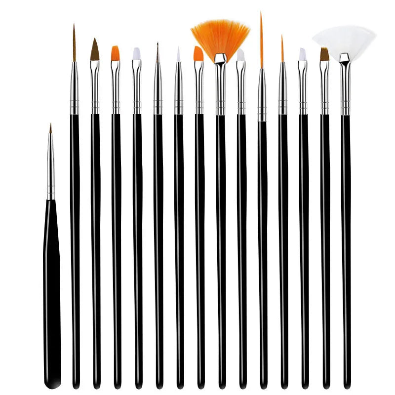 YIKOOLIN 20pcs Nail Art Brush Set UV Gel Polish Pen Acrylic Nail Design Kit DIY Painting Tools for Nail Artistry