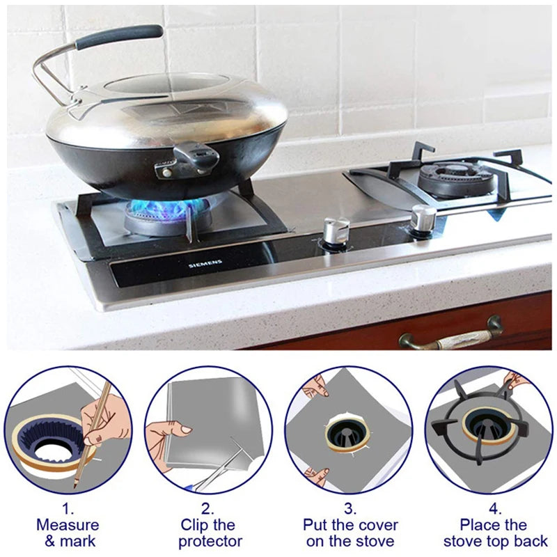 Cubiertas para quemadores de estufas de gas, tapete de limpieza, protector de estufa de gas, lavable, utensilios de cocina, cubierta para cocina