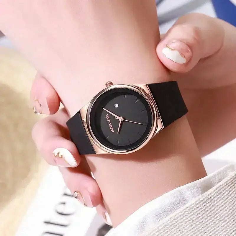 Fashion Women's Minimalist Calendar Quartz Watch Student WatchesSilicone Strap Wristwatch Reloj Mujer Dropshipping - Lootquake
