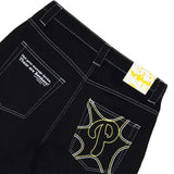 Streetwear Jeans Y2K Men Women Clothes Harajuku Hip Hop Letter Embroidered Vintage Blue Baggy Jeans High Waist Wide Leg Trousers - Lootquake